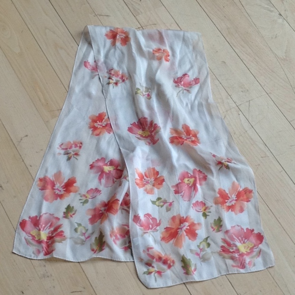 Floral silk scarf